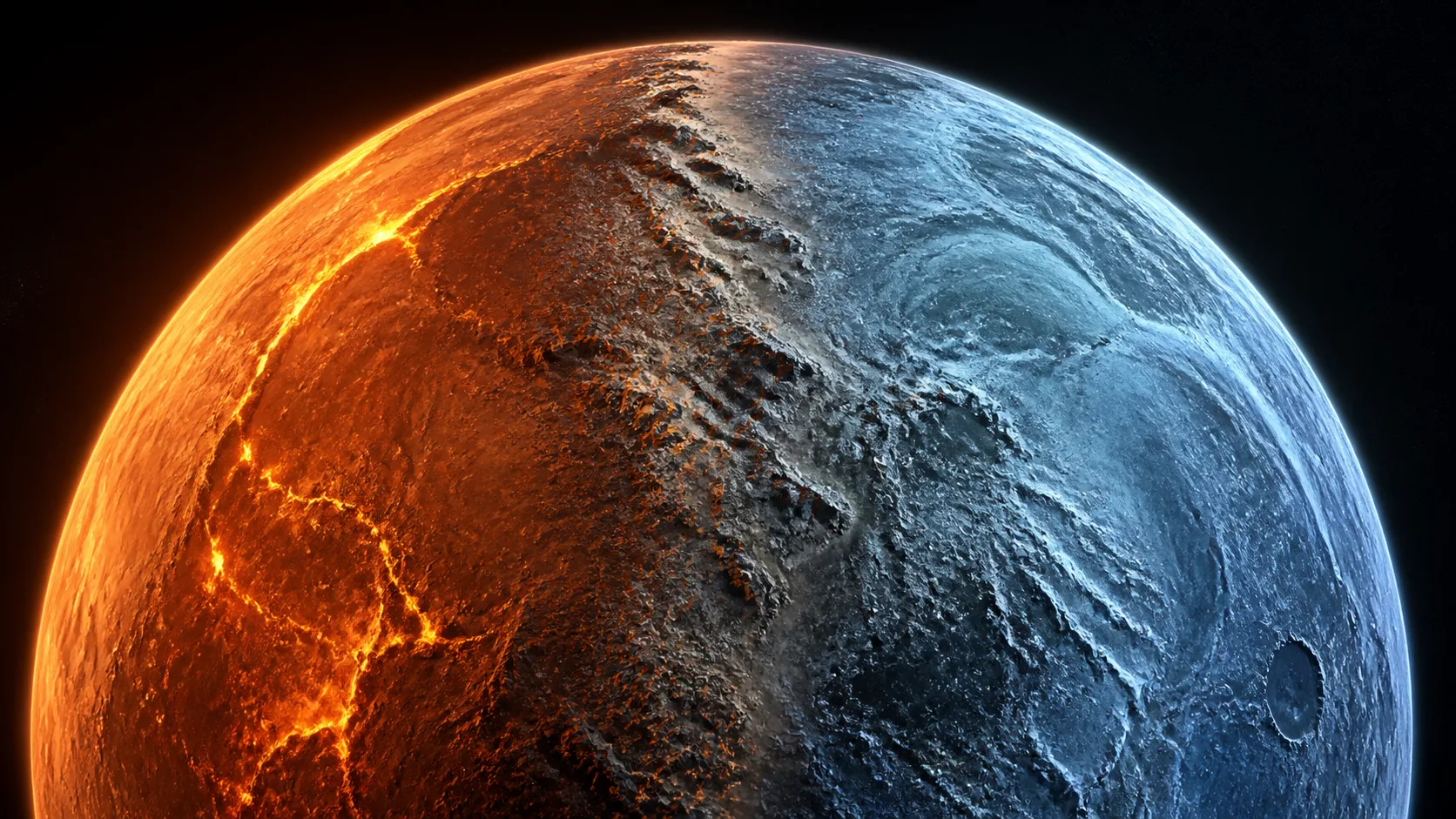 Thermal boundary between heat and ice on Canticle