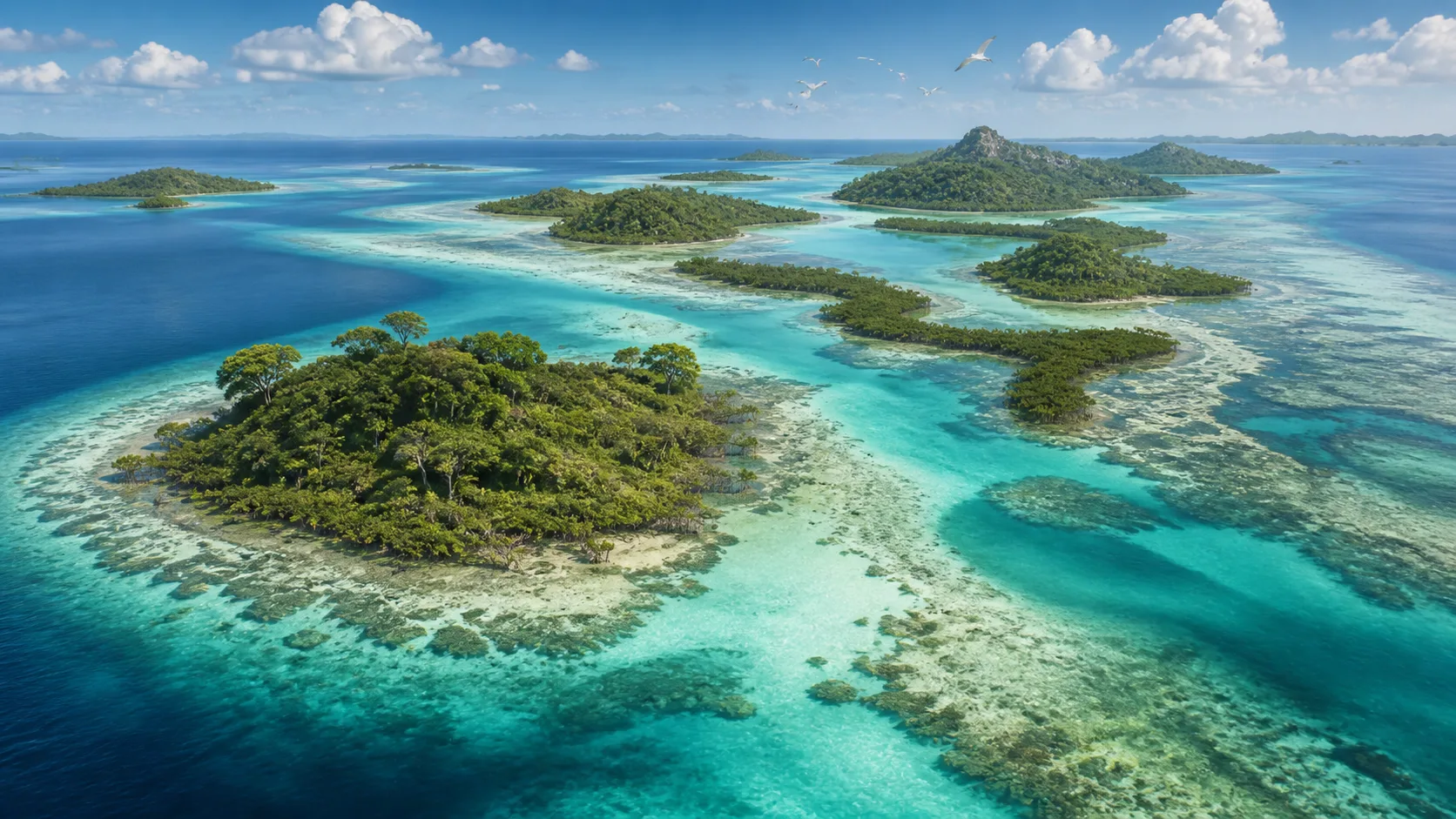 Tropical archipelago on First of the Sun